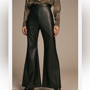 NWT Anthropologie Hutch FAUX LEATHER PANTS Black Size 10